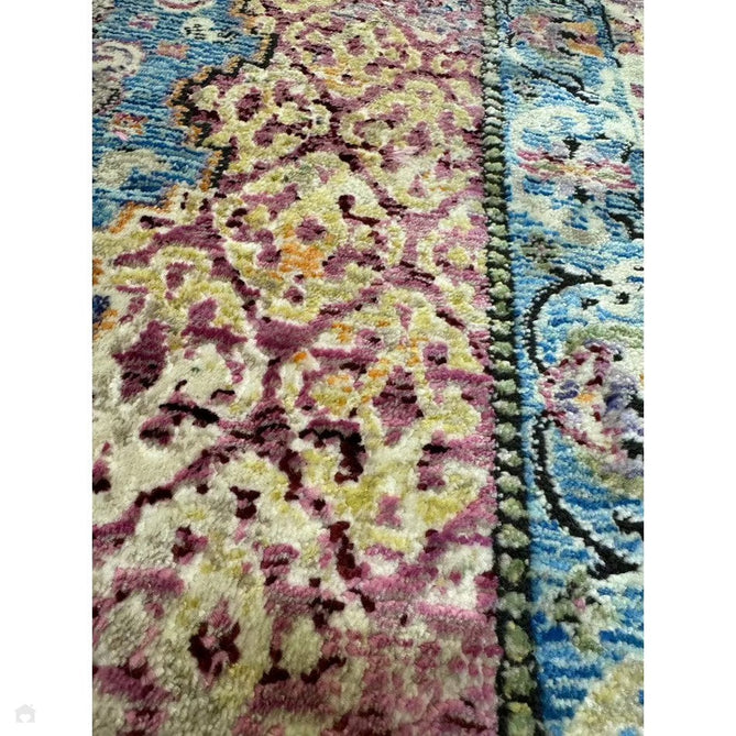 Athena 24023 Traditional Moroccan Medallion Border Vintage Distressed Multicolour/Pink/Blue/Beige Rug-Think Rugs-Rug Love - The Most Loved Rug Store
