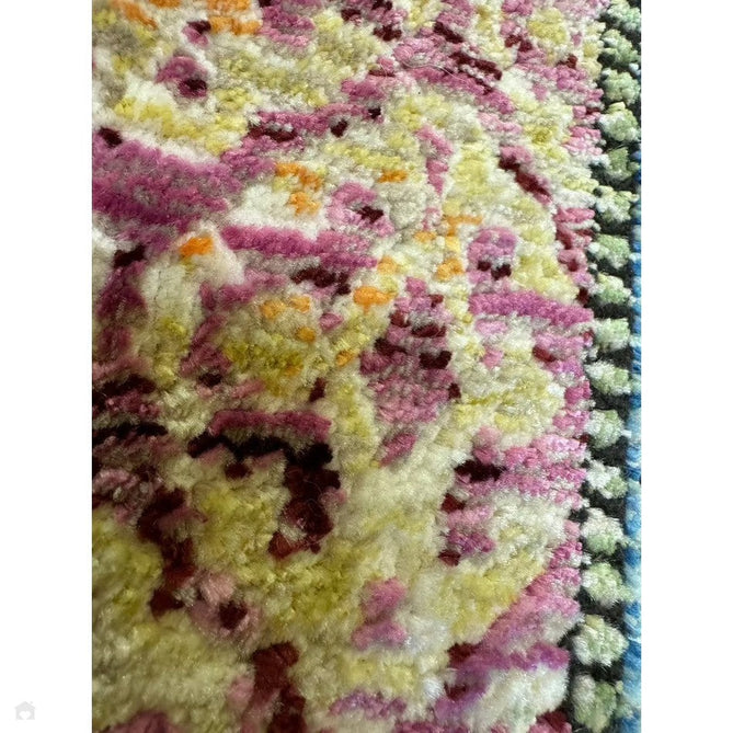 Athena 24023 Traditional Moroccan Medallion Border Vintage Distressed Multicolour/Pink/Blue/Beige Rug-Think Rugs-Rug Love - The Most Loved Rug Store