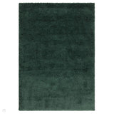 Atlas Plush Plain Soft Polypropylene Shaggy Forest Green Rug