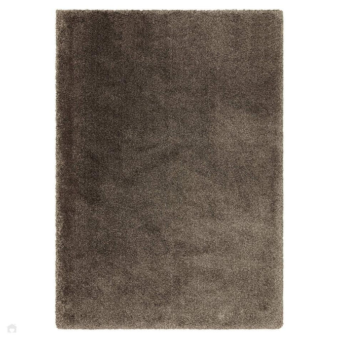 Atlas Plush Plain Soft Polypropylene Shaggy Gunmetal Rug 200x290cm