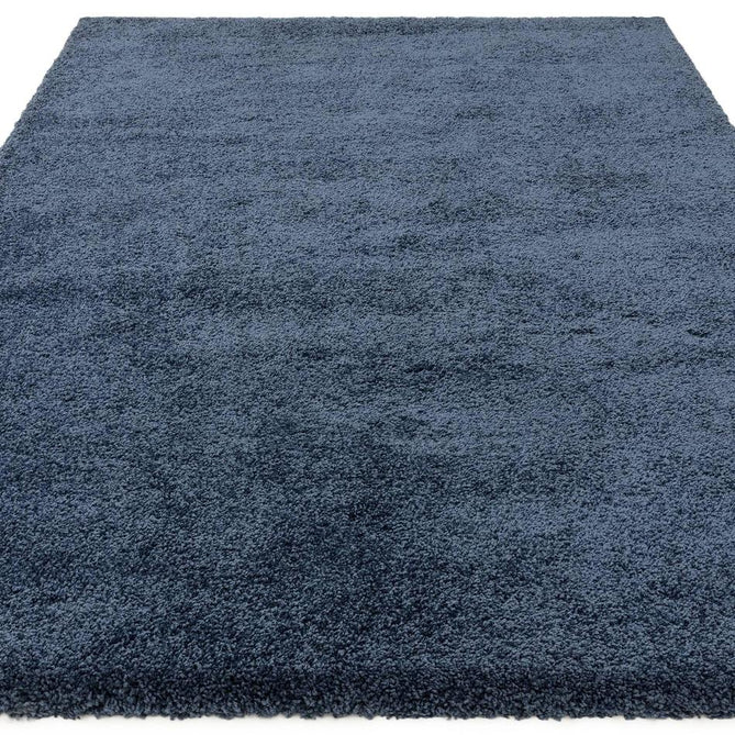 Atlas Plush Plain Soft Polypropylene Shaggy Navy Rug-Asiatic Carpets-Rug Love - The Most Loved Rug Store