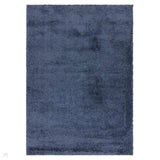 Atlas Plush Plain Soft Polypropylene Shaggy Navy Rug