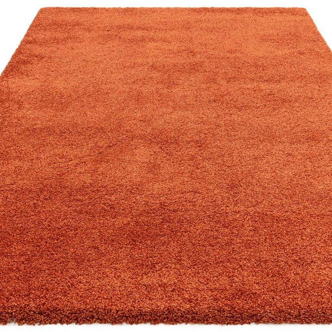 Atlas Plush Plain Soft Polypropylene Shaggy Orange Rug-Asiatic Carpets-Rug Love - The Most Loved Rug Store