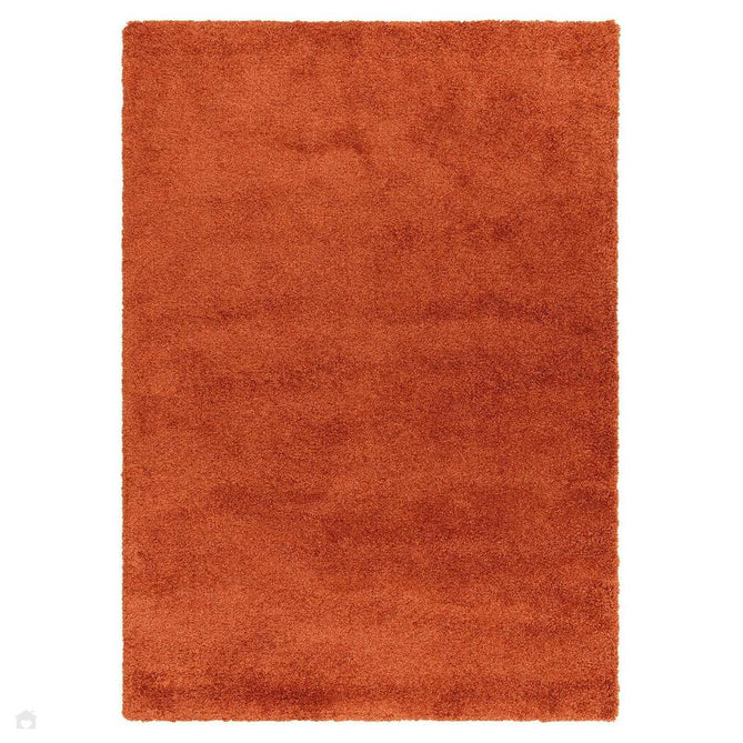 Atlas Plush Plain Soft Polypropylene Shaggy Orange Rug-Asiatic Carpets-Rug Love - The Most Loved Rug Store