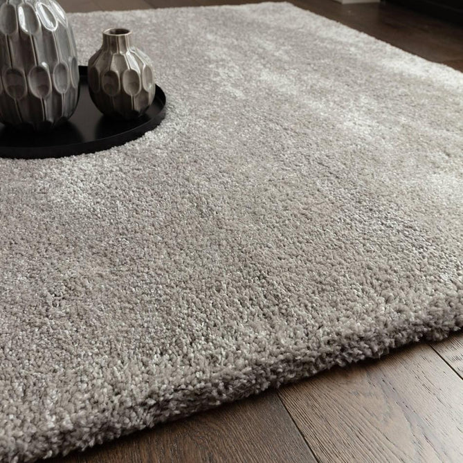 Atlas Plush Plain Soft Polypropylene Shaggy Silver Rug-Asiatic Carpets-Rug Love - The Most Loved Rug Store