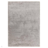Atlas Plush Plain Soft Polypropylene Shaggy Silver Rug