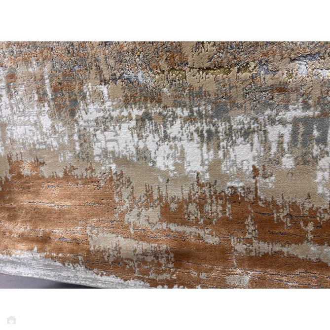Aurora AU01 Dune Modern Abstract Distressed Marbled Metallic Shimmer Textured High-Density Soft Smooth Low Profile Polyblend Short-Pile Bronze/Gold/Rust Terracotta/Beige/Grey/Cream Rug-Asiatic Carpets-Rug Love - The Most Loved Rug Store