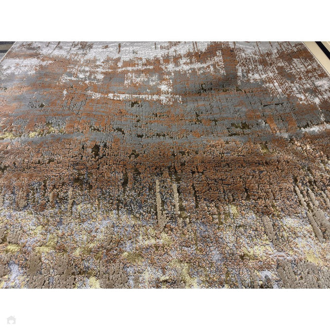 Aurora AU01 Dune Modern Abstract Distressed Marbled Metallic Shimmer Textured High-Density Soft Smooth Low Profile Polyblend Short-Pile Bronze/Gold/Rust Terracotta/Beige/Grey/Cream Rug-Asiatic Carpets-Rug Love - The Most Loved Rug Store