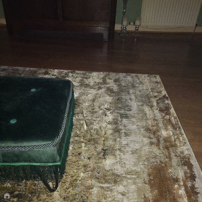 Aurora AU01 Dune Modern Abstract Distressed Marbled Metallic Shimmer Textured High-Density Soft Smooth Low Profile Polyblend Short-Pile Bronze/Gold/Rust Terracotta/Beige/Grey/Cream Rug-Asiatic Carpets-Rug Love - The Most Loved Rug Store