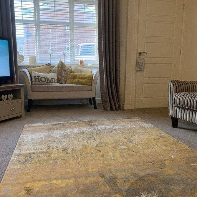 Aurora AU01 Dune Modern Abstract Distressed Marbled Metallic Shimmer Textured High-Density Soft Smooth Low Profile Polyblend Short-Pile Bronze/Gold/Rust Terracotta/Beige/Grey/Cream Rug-Asiatic Carpets-Rug Love - The Most Loved Rug Store