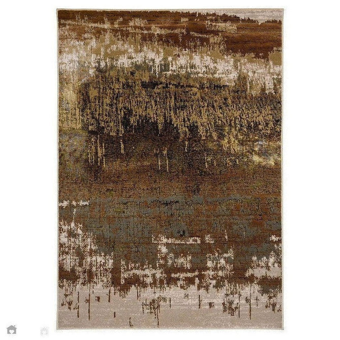 Aurora AU01 Dune Modern Abstract Distressed Marbled Metallic Shimmer Textured High-Density Soft Smooth Low Profile Polyblend Short-Pile Bronze/Gold/Rust Terracotta/Beige/Grey/Cream Rug-Asiatic Carpets-Rug Love - The Most Loved Rug Store