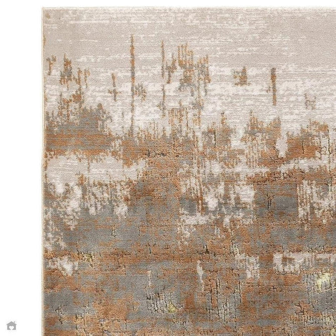 Aurora AU01 Dune Modern Abstract Distressed Marbled Metallic Shimmer Textured High-Density Soft Smooth Low Profile Polyblend Short-Pile Bronze/Gold/Rust Terracotta/Beige/Grey/Cream Rug-Asiatic Carpets-Rug Love - The Most Loved Rug Store