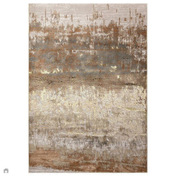 Aurora AU01 Dune Modern Abstract Distressed Marbled Metallic Shimmer Textured High-Density Soft Smooth Low Profile Polyblend Short-Pile Bronze/Gold/Rust Terracotta/Beige/Grey/Cream Runner-Asiatic Carpets-Rug Love - The Most Loved Rug Store