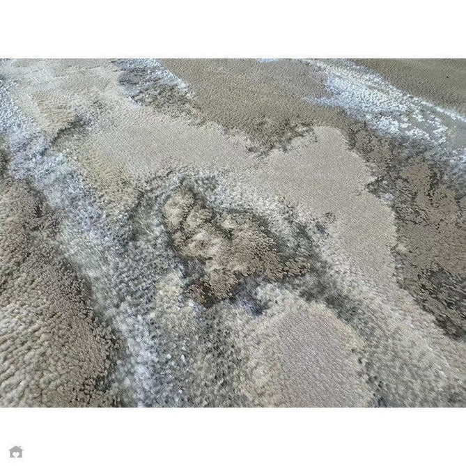 Aurora AU02 Cloud Modern Abstract Distressed Marbled Metallic Shimmer Textured High-Density Soft Smooth Low Profile Polyblend Short-Pile Grey/Beige/Silver/Cream/White Rug-Asiatic Carpets-Rug Love - The Most Loved Rug Store