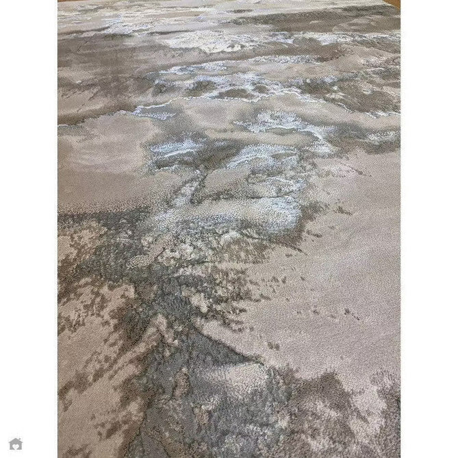 Aurora AU02 Cloud Modern Abstract Distressed Marbled Metallic Shimmer Textured High-Density Soft Smooth Low Profile Polyblend Short-Pile Grey/Beige/Silver/Cream/White Rug-Asiatic Carpets-Rug Love - The Most Loved Rug Store