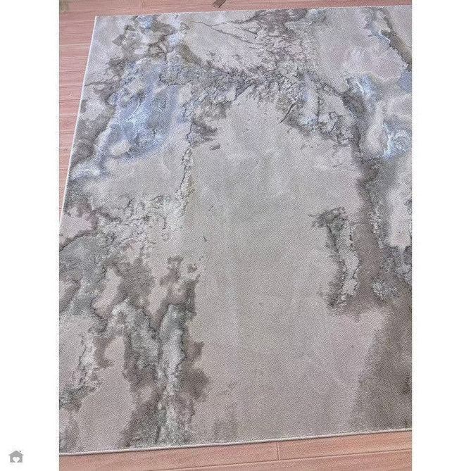 Aurora AU02 Cloud Modern Abstract Distressed Marbled Metallic Shimmer Textured High-Density Soft Smooth Low Profile Polyblend Short-Pile Grey/Beige/Silver/Cream/White Rug-Asiatic Carpets-Rug Love - The Most Loved Rug Store