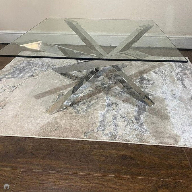 Aurora AU02 Cloud Modern Abstract Distressed Marbled Metallic Shimmer Textured High-Density Soft Smooth Low Profile Polyblend Short-Pile Grey/Beige/Silver/Cream/White Rug-Asiatic Carpets-Rug Love - The Most Loved Rug Store