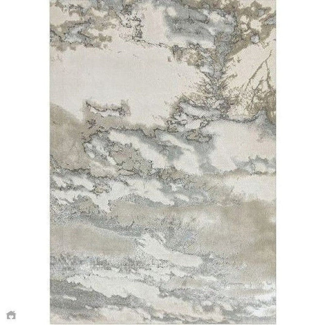 Aurora AU02 Cloud Modern Abstract Distressed Marbled Metallic Shimmer Textured High-Density Soft Smooth Low Profile Polyblend Short-Pile Grey/Beige/Silver/Cream/White Rug-Asiatic Carpets-Rug Love - The Most Loved Rug Store