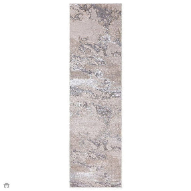Aurora AU02 Cloud Modern Abstract Distressed Marbled Metallic Shimmer Textured High-Density Soft Smooth Low Profile Polyblend Short-Pile Grey/Beige/Silver/Cream/White Rug-Asiatic Carpets-Rug Love - The Most Loved Rug Store