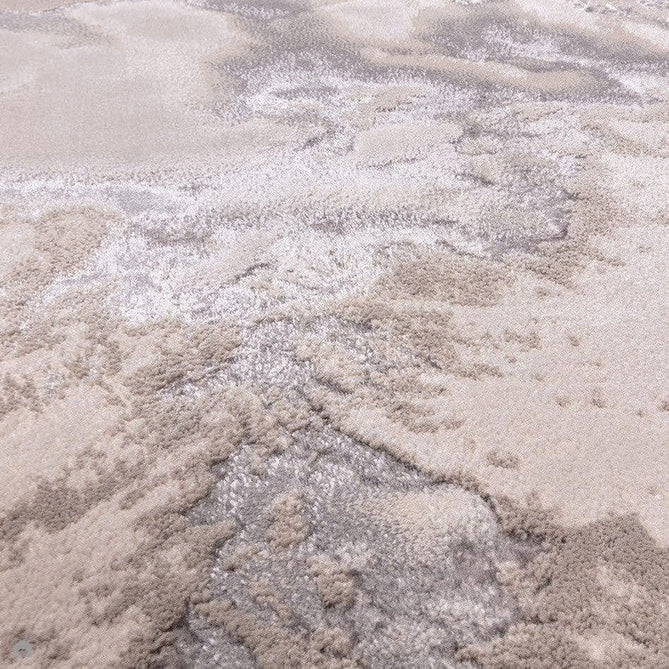 Aurora AU02 Cloud Modern Abstract Distressed Marbled Metallic Shimmer Textured High-Density Soft Smooth Low Profile Polyblend Short-Pile Grey/Beige/Silver/Cream/White Rug-Asiatic Carpets-Rug Love - The Most Loved Rug Store