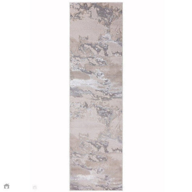 Aurora AU02 Cloud Modern Abstract Distressed Marbled Metallic Shimmer Textured High-Density Soft Smooth Low Profile Polyblend Short-Pile Grey/Beige/Silver/Cream/White Rug-Asiatic Carpets-Rug Love - The Most Loved Rug Store
