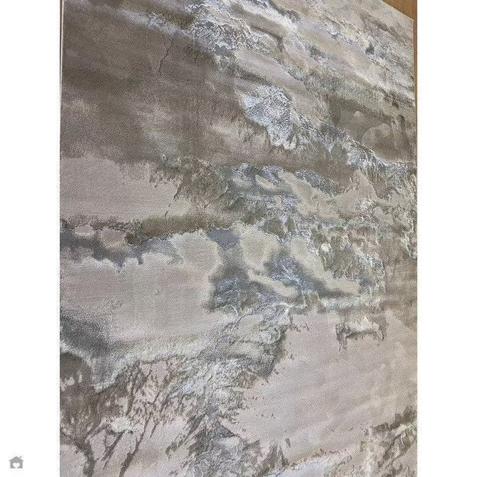 Aurora AU02 Cloud Modern Abstract Distressed Marbled Metallic Shimmer Textured High-Density Soft Smooth Low Profile Polyblend Short-Pile Grey/Beige/Silver/Cream/White Rug-Asiatic Carpets-Rug Love - The Most Loved Rug Store