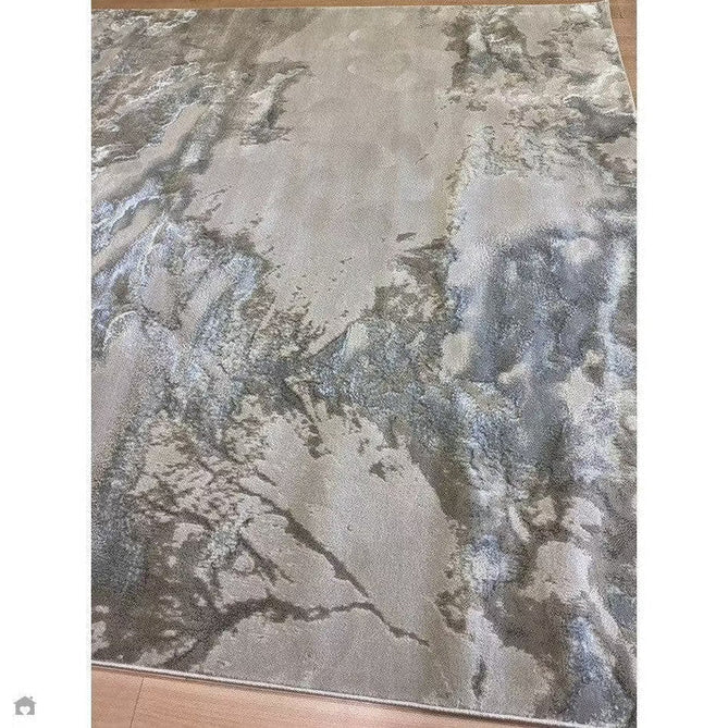 Aurora AU02 Cloud Modern Abstract Distressed Marbled Metallic Shimmer Textured High-Density Soft Smooth Low Profile Polyblend Short-Pile Grey/Beige/Silver/Cream/White Rug-Asiatic Carpets-Rug Love - The Most Loved Rug Store