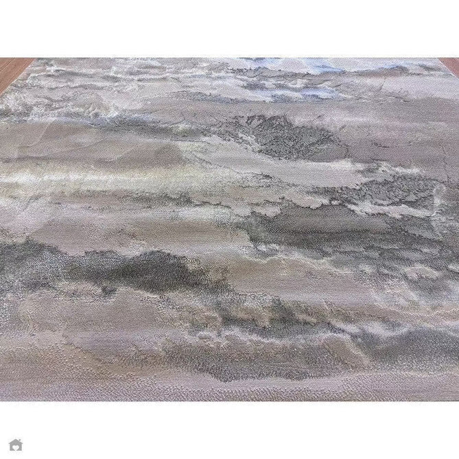 Aurora AU02 Cloud Modern Abstract Distressed Marbled Metallic Shimmer Textured High-Density Soft Smooth Low Profile Polyblend Short-Pile Grey/Beige/Silver/Cream/White Rug-Asiatic Carpets-Rug Love - The Most Loved Rug Store