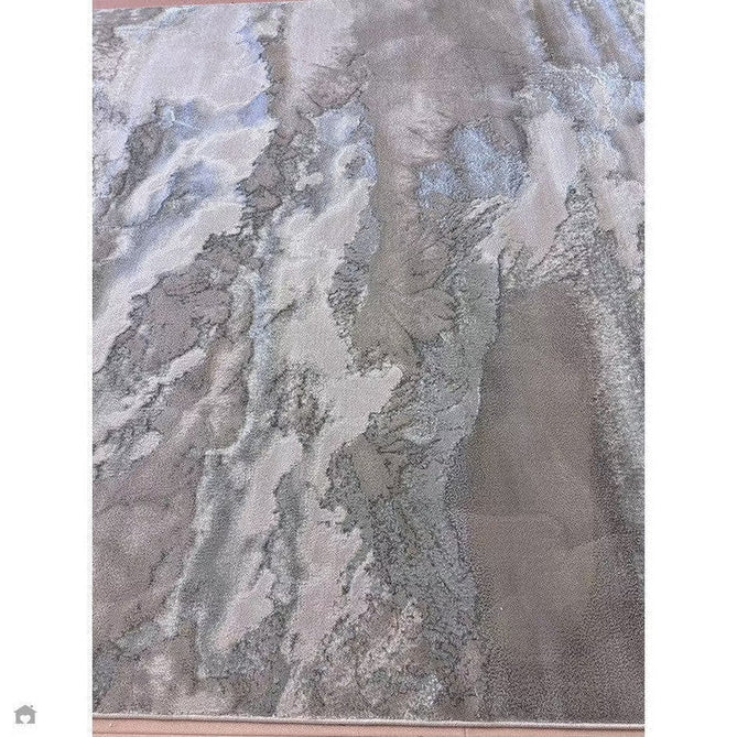 Aurora AU02 Cloud Modern Abstract Distressed Marbled Metallic Shimmer Textured High-Density Soft Smooth Low Profile Polyblend Short-Pile Grey/Beige/Silver/Cream/White Rug-Asiatic Carpets-Rug Love - The Most Loved Rug Store
