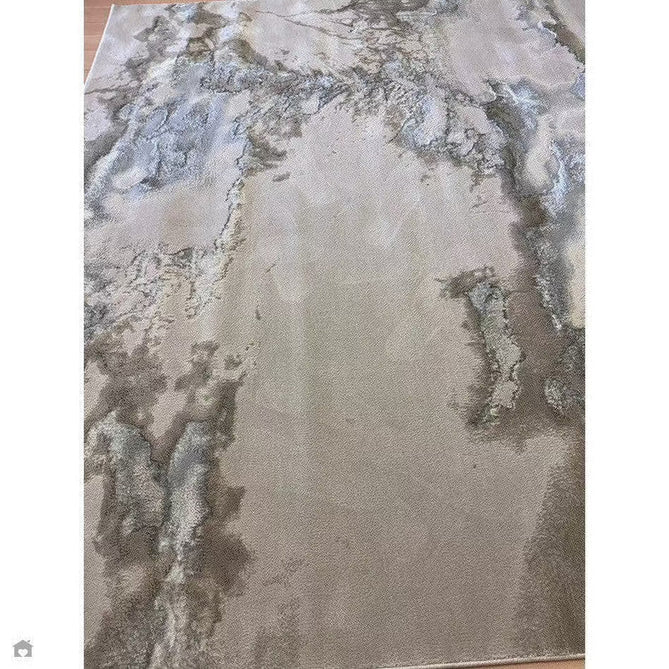 Aurora AU02 Cloud Modern Abstract Distressed Marbled Metallic Shimmer Textured High-Density Soft Smooth Low Profile Polyblend Short-Pile Grey/Beige/Silver/Cream/White Rug-Asiatic Carpets-Rug Love - The Most Loved Rug Store