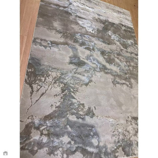 Aurora AU02 Cloud Modern Abstract Distressed Marbled Metallic Shimmer Textured High-Density Soft Smooth Low Profile Polyblend Short-Pile Grey/Beige/Silver/Cream/White Rug-Asiatic Carpets-Rug Love - The Most Loved Rug Store