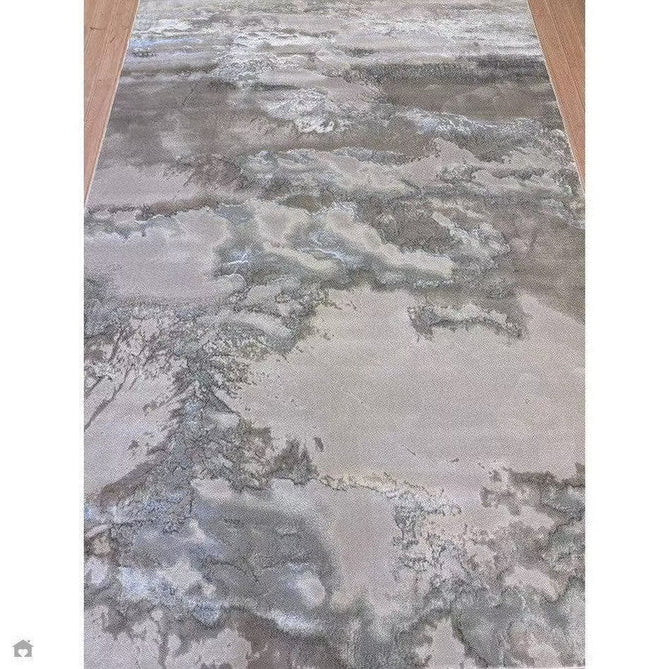 Aurora AU02 Cloud Modern Abstract Distressed Marbled Metallic Shimmer Textured High-Density Soft Smooth Low Profile Polyblend Short-Pile Grey/Beige/Silver/Cream/White Rug-Asiatic Carpets-Rug Love - The Most Loved Rug Store