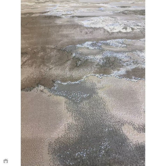 Aurora AU02 Cloud Modern Abstract Distressed Marbled Metallic Shimmer Textured High-Density Soft Smooth Low Profile Polyblend Short-Pile Grey/Beige/Silver/Cream/White Rug-Asiatic Carpets-Rug Love - The Most Loved Rug Store