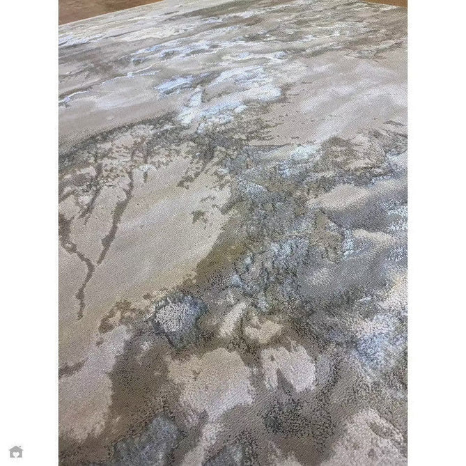 Aurora AU02 Cloud Modern Abstract Distressed Marbled Metallic Shimmer Textured High-Density Soft Smooth Low Profile Polyblend Short-Pile Grey/Beige/Silver/Cream/White Rug-Asiatic Carpets-Rug Love - The Most Loved Rug Store