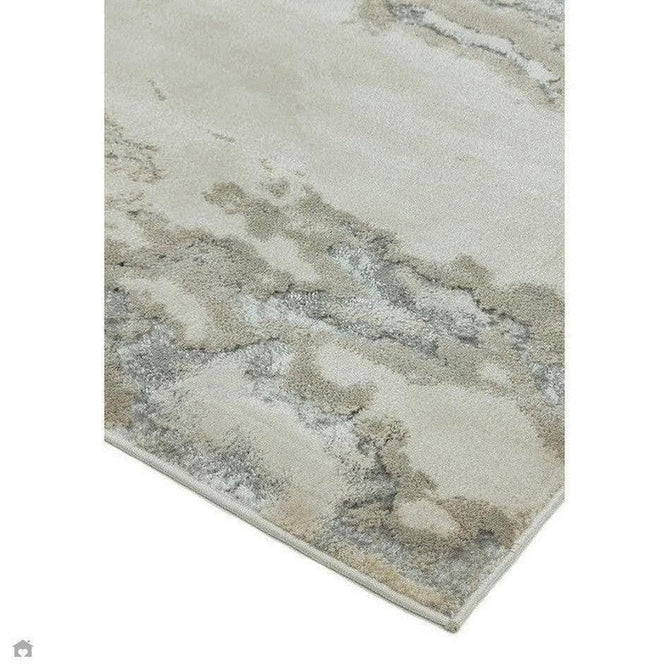 Aurora AU02 Cloud Modern Abstract Distressed Marbled Metallic Shimmer Textured High-Density Soft Smooth Low Profile Short-Pile Silver/Cream/White Runner-Asiatic Carpets-Rug Love - The Most Loved Rug Store
