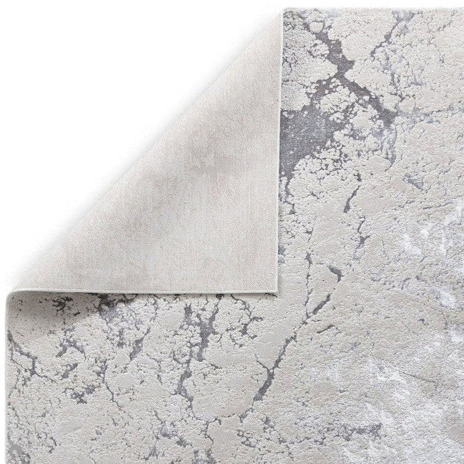 Aurora AU03 Solar Modern Abstract Distressed Marbled Metallic Shimmer Textured High-Density Soft Smooth Low Profile Polyblend Short-Pile Silver/Grey/Charcoal/Beige/Cream Runner-Asiatic Carpets-Rug Love - The Most Loved Rug Store