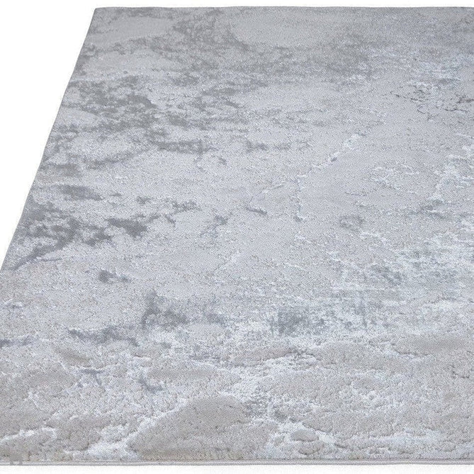 Aurora AU03 Solar Modern Abstract Distressed Marbled Metallic Shimmer Textured High-Density Soft Smooth Low Profile Polyblend Short-Pile Silver/Grey/Charcoal/Beige/Cream Runner-Asiatic Carpets-Rug Love - The Most Loved Rug Store