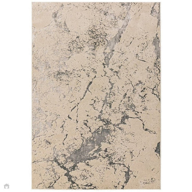 Aurora AU03 Solar Modern Abstract Distressed Marbled Metallic Shimmer Textured High-Density Soft Smooth Low Profile Polyblend Short-Pile Silver/Grey/Charcoal/Beige/Cream Runner-Asiatic Carpets-Rug Love - The Most Loved Rug Store
