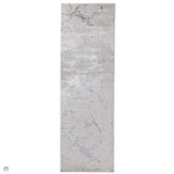 Aurora AU03 Solar Modern Abstract Distressed Marbled Metallic Shimmer Textured High-Density Soft Smooth Low Profile Polyblend Short-Pile Silver/Grey/Charcoal/Beige/Cream Runner