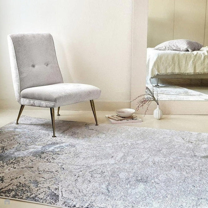 Aurora AU03 Solar Modern Abstract Distressed Marbled Metallic Shimmer Textured High-Density Soft Smooth Low Profile Short-Pile Silver/Beige/Grey/Cream Rug-Asiatic Carpets-Rug Love - The Most Loved Rug Store