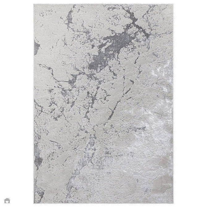 Aurora AU03 Solar Modern Abstract Distressed Marbled Metallic Shimmer Textured High-Density Soft Smooth Low Profile Short-Pile Silver/Beige/Grey/Cream Runner-Asiatic Carpets-Rug Love - The Most Loved Rug Store