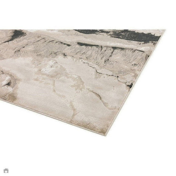 Aurora AU05 Quartz Modern Abstract Distressed Marbled Metallic Shimmer Textured High-Density Soft Smooth Low Profile Polyblend Short-Pile Silver/Grey/Charcoal Grey/Black/Cream Rug-Asiatic Carpets-Rug Love - The Most Loved Rug Store