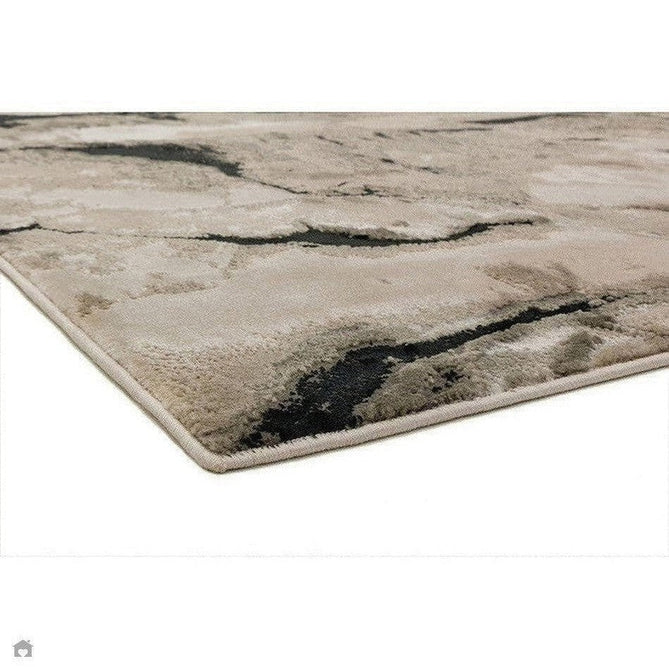 Aurora AU05 Quartz Modern Abstract Distressed Marbled Metallic Shimmer Textured High-Density Soft Smooth Low Profile Polyblend Short-Pile Silver/Grey/Charcoal Grey/Black/Cream Rug-Asiatic Carpets-Rug Love - The Most Loved Rug Store