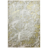 Aurora AU06 Lustre Modern Abstract Distressed Marbled Metallic Shimmer Textured High-Density Flat Pile Gold/Silver/Cream Rug