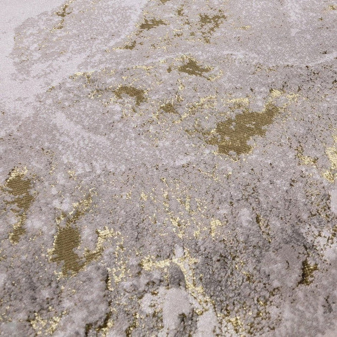 Aurora AU06 Lustre Modern Abstract Distressed Marbled Metallic Shimmer Textured High-Density Soft Smooth Low Profile Polyblend Short-Pile Silver/Gold/Beige/Cream/Pale Grey Rug-Asiatic Carpets-Rug Love - The Most Loved Rug Store