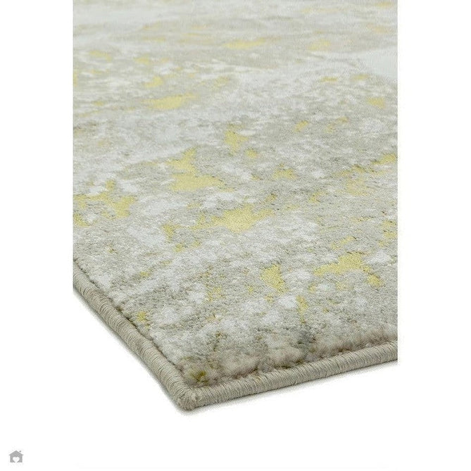 Aurora AU06 Lustre Modern Abstract Distressed Marbled Metallic Shimmer Textured High-Density Soft Smooth Low Profile Polyblend Short-Pile Silver/Gold/Beige/Cream/Pale Grey Rug-Asiatic Carpets-Rug Love - The Most Loved Rug Store