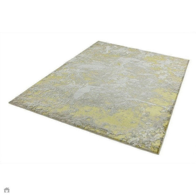 Aurora AU06 Lustre Modern Abstract Distressed Marbled Metallic Shimmer Textured High-Density Soft Smooth Low Profile Polyblend Short-Pile Silver/Gold/Beige/Cream/Pale Grey Rug-Asiatic Carpets-Rug Love - The Most Loved Rug Store