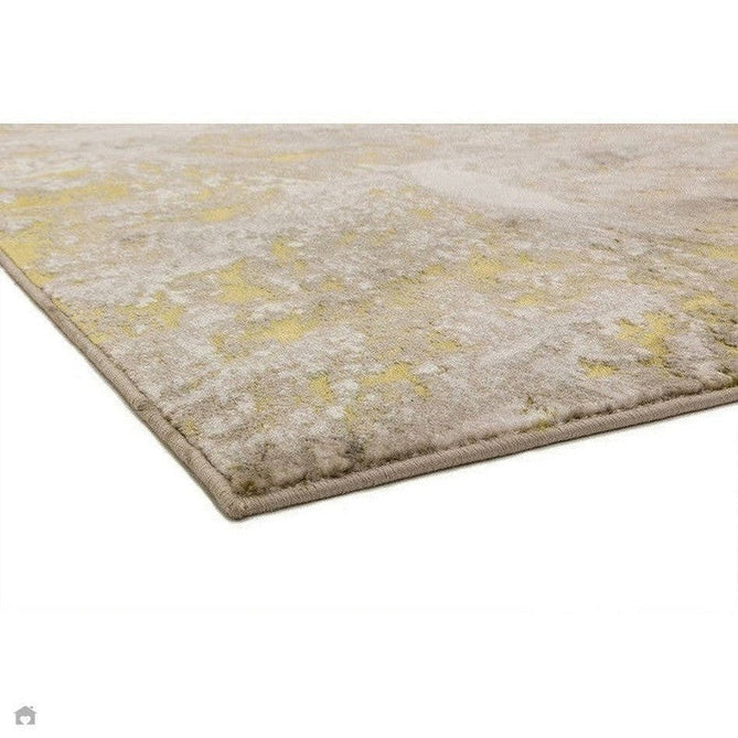 Aurora AU06 Lustre Modern Abstract Distressed Marbled Metallic Shimmer Textured High-Density Soft Smooth Low Profile Polyblend Short-Pile Silver/Gold/Beige/Cream/Pale Grey Rug-Asiatic Carpets-Rug Love - The Most Loved Rug Store
