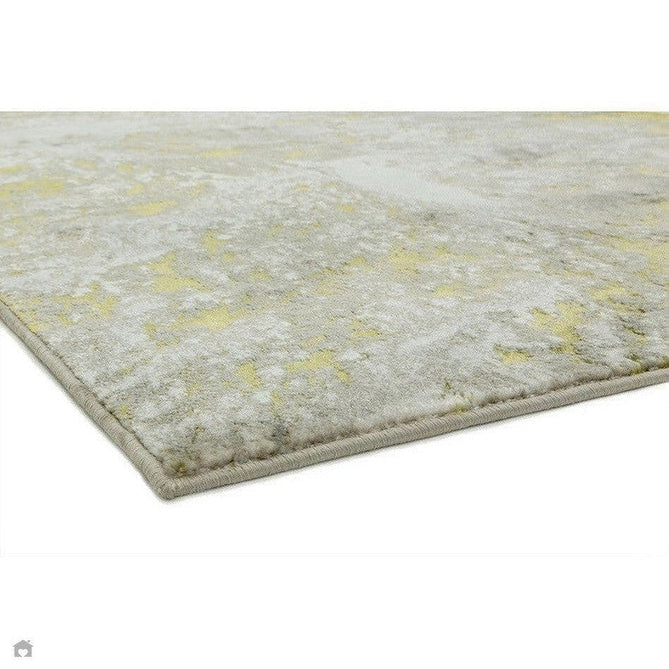 Aurora AU06 Lustre Modern Abstract Distressed Marbled Metallic Shimmer Textured High-Density Soft Smooth Low Profile Polyblend Short-Pile Silver/Gold/Beige/Cream/Pale Grey Rug-Asiatic Carpets-Rug Love - The Most Loved Rug Store