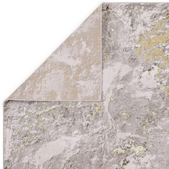 Aurora AU06 Lustre Modern Abstract Distressed Marbled Metallic Shimmer Textured High-Density Soft Smooth Low Profile Polyblend Short-Pile Silver/Gold/Beige/Cream/Pale Grey Rug-Asiatic Carpets-Rug Love - The Most Loved Rug Store